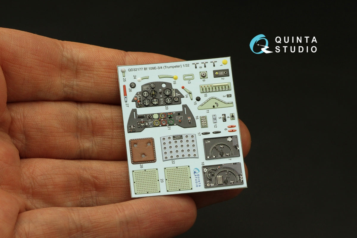 Quinta Studio QD32177 Bf 109E3/4 3D-Printed coloured Interior on decal paper (Trumpeter) 1/32 – Bild 3