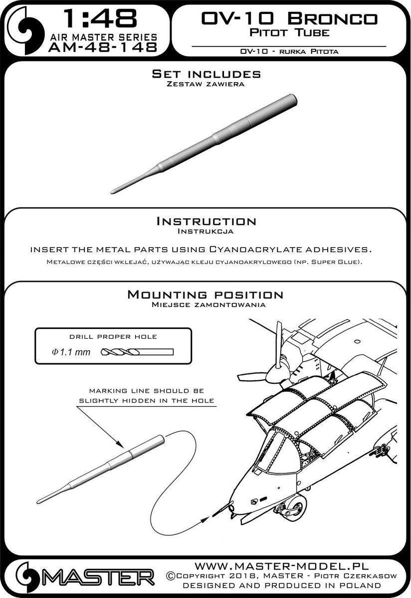Master AM-48-148 OV-10 Bronco – Rurka Pitota 1/48 – Bild 3