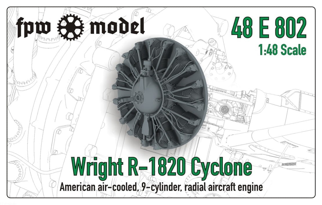FPW Model 48E802 Wright R-1820 Cyclone (Fix) 1/48