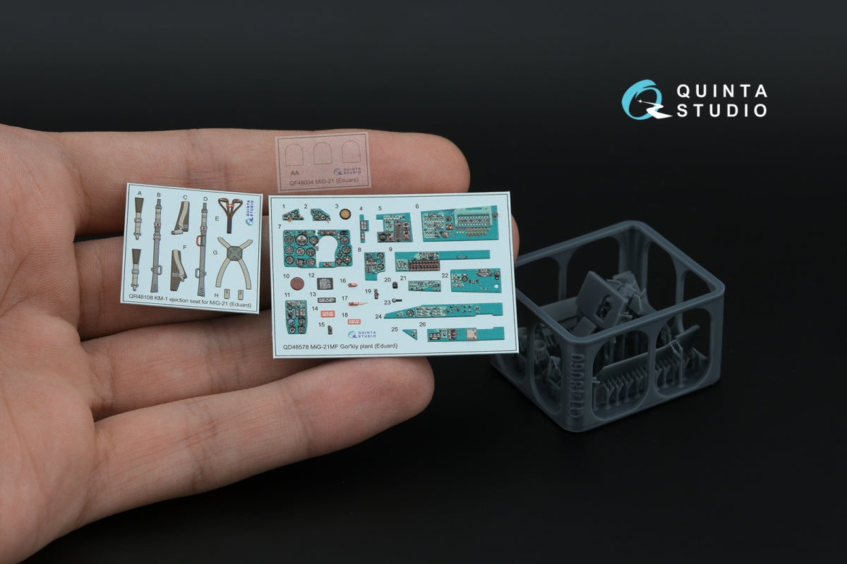 Quinta Studio QD+48578 MiG-21MF Fishbed-J (Gorkiy plant) 3D-Printed &amp;amp; colored Interior on decal paper (Eduard) (with 3D-printed resin parts) 1/48 – image 13