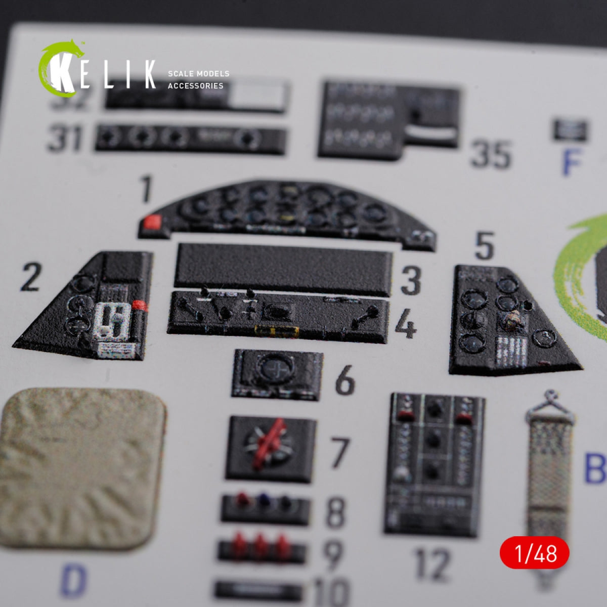 KELIK K48087 TBF-1C interior 3D decals for Academy kit 1/48 – Bild 2
