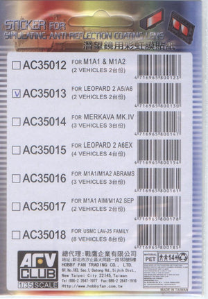 AFV Club AC35013 Leopard 2 A5/A6 Anti-reflection Len Coating 1/35 – Bild 2
