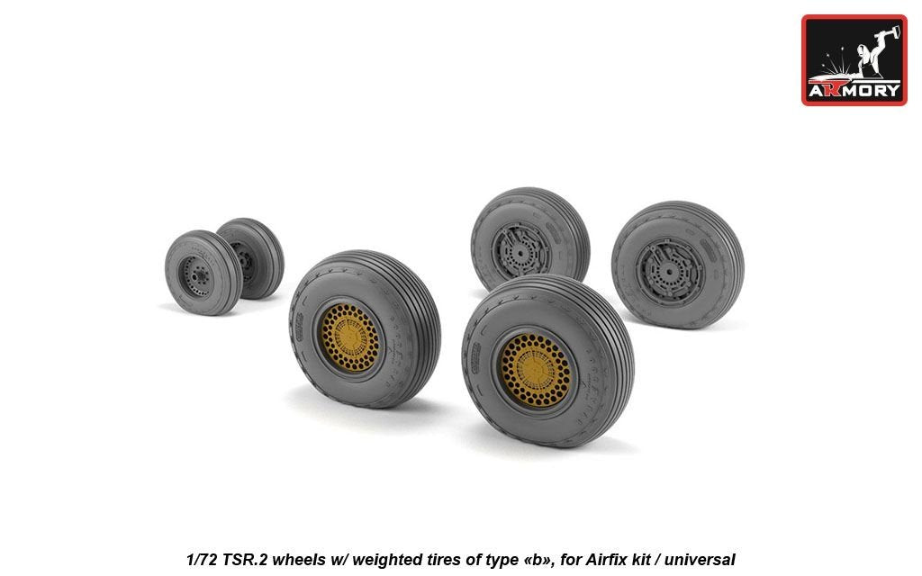 Armory Models AW72415 BAC TSR.2 wheels w/ weighted tires, type “b” (GY) 1/72 – zdjęcie 4