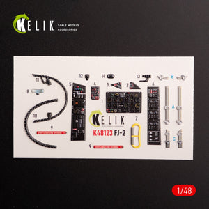 KELIK K48123 FJ-2 - interior 3D decals for Italeri kit 1/48