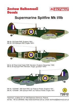 Techmod 72012 - Supermarine Spitfire Mk I/IIB 1/72 – Bild 2