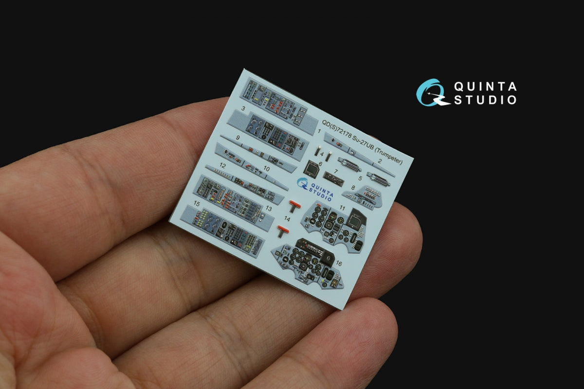 Quinta Studio QD+72178 Su-27UB 3D-Printed &amp;amp; coloured Interior on decal paper (Trumpeter) (with 3D-printed resin part) 1/72 – imagen 5