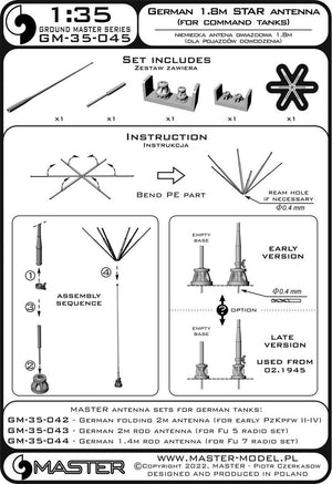 Master GM-35-045 German WWII 1,8m star antenna (for command tanks) (1pc) 1/35 – imagen 7
