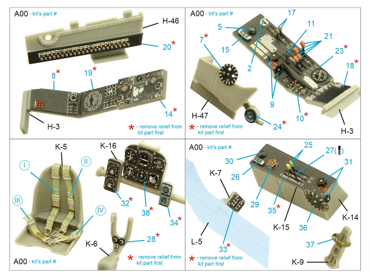 Quinta Studio QD32166 Do 335A-12 3D-Printed &amp;amp; coloured Interior on decal paper (Zoukei-Mura) 1/32 – immagine 3