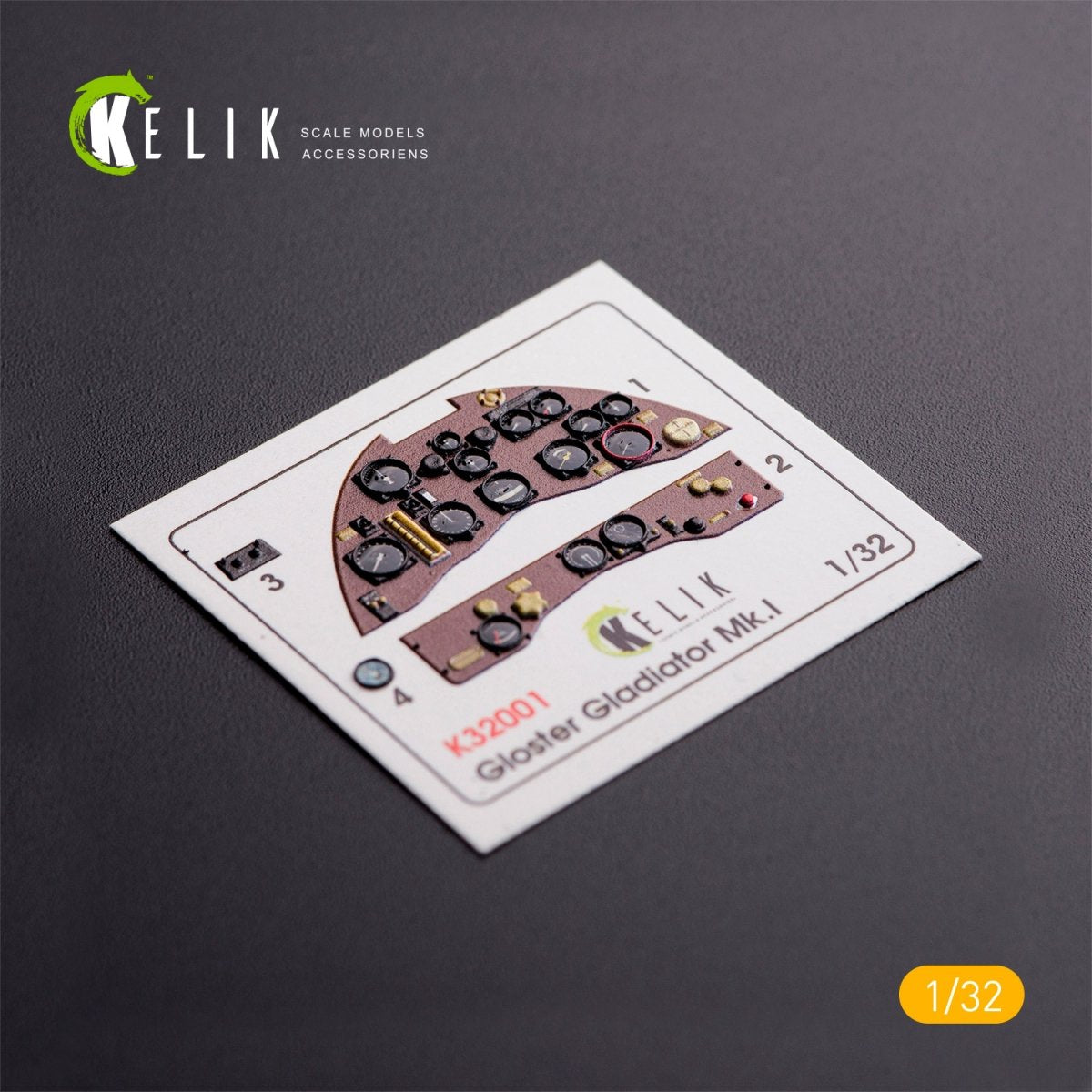 KELIK K32001 GLOSTER GLADIATOR MK.II INTERIOR 3D DECALS FOR ICM KIT 1/32 – immagine 3