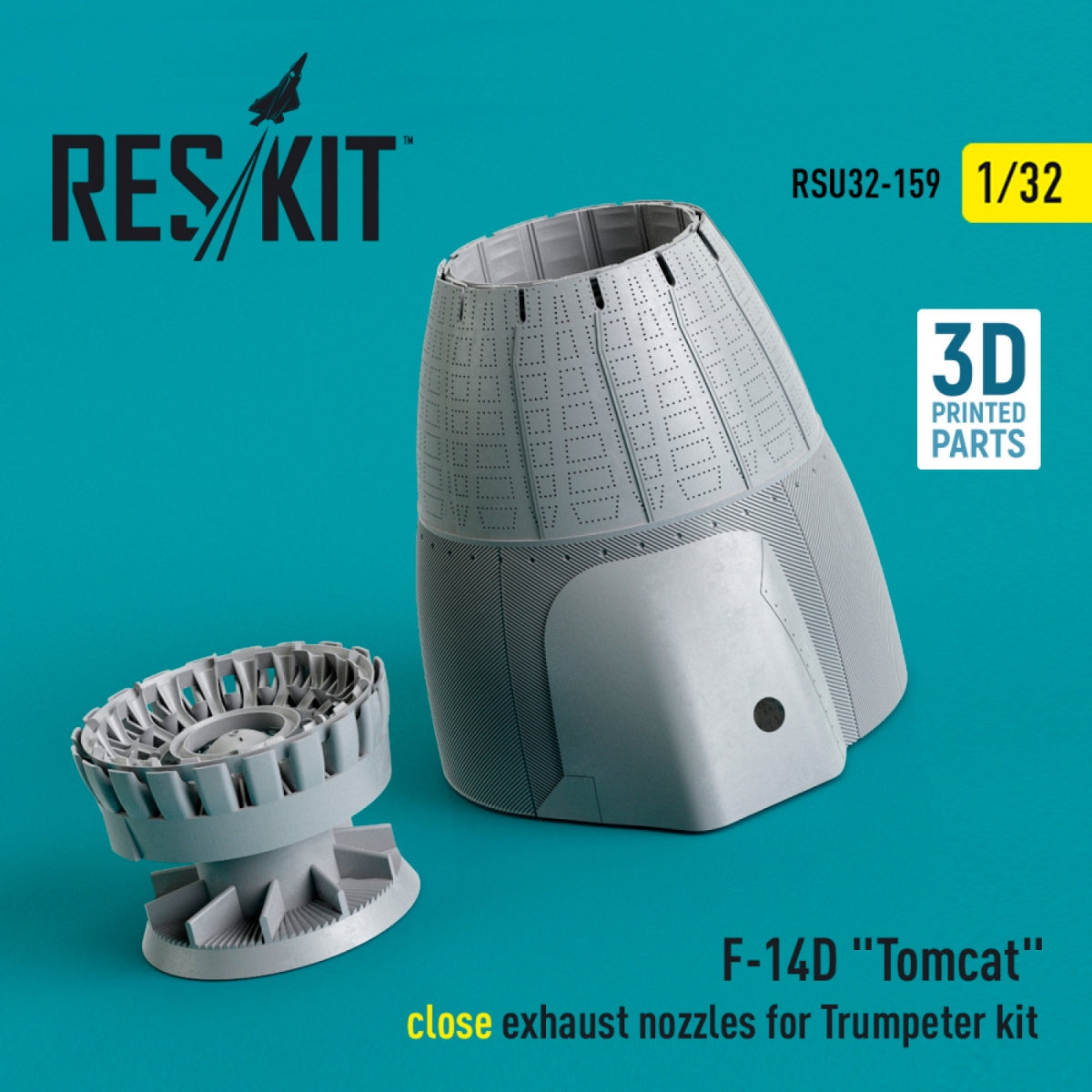 RESKIT RSU32-0159 F-14D Tomcat close exhaust nozzles for Trumpeter kit (3D Printed) 1/32 – Bild 2