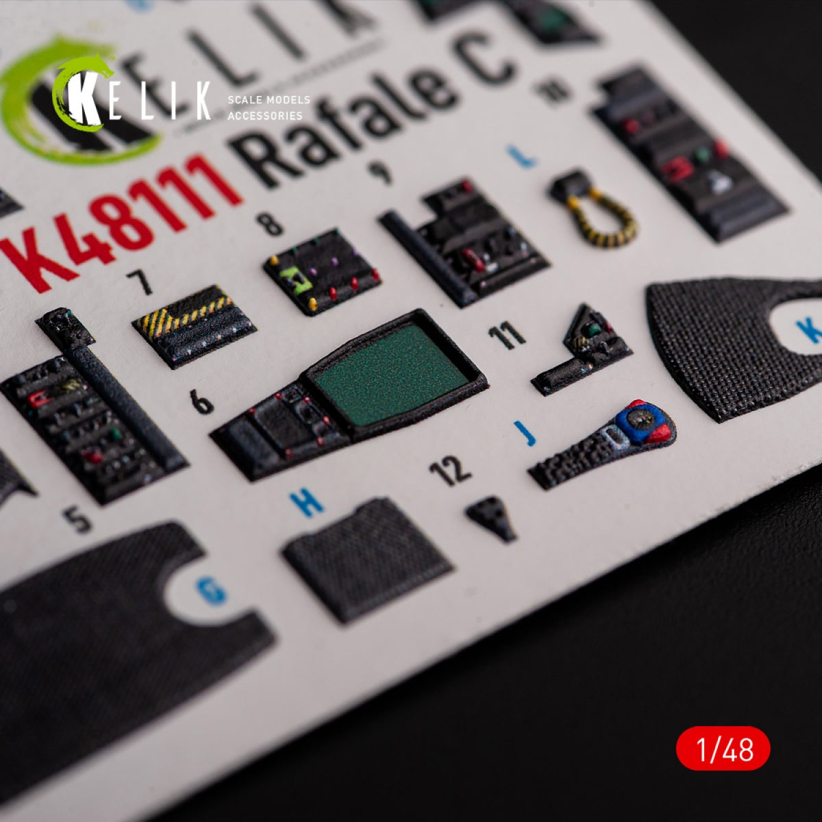 KELIK K48111 Rafale C - interior 3D decals for Academy/Revell kit 1/48 – Bild 5