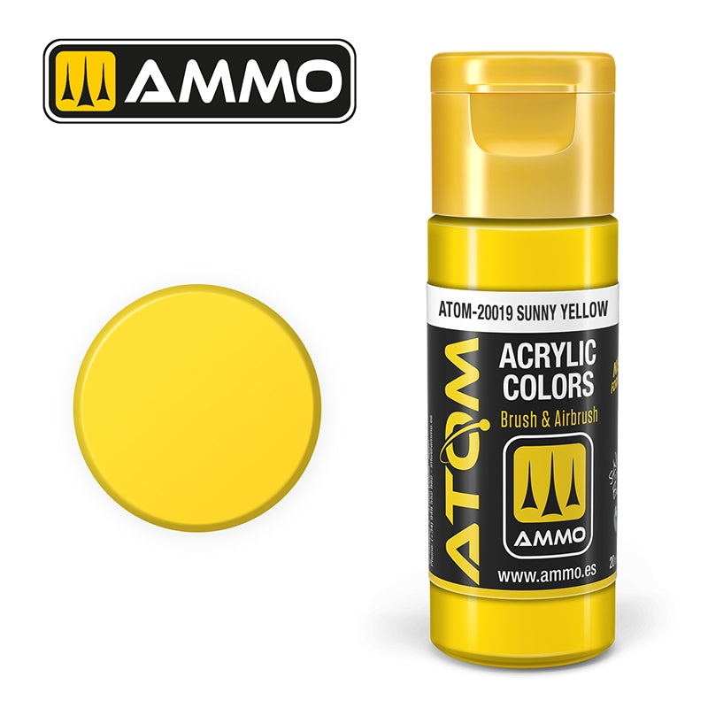 AMMO of Mig Jimenez 20019 ATOM COLOR Sunny Yellow 20ml