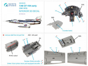 Quinta Studio QD48225 CF-104 Intérieur imprimé en 3D et coloré sur papier décalcomanie (Kinetic) 1/48 – image 2