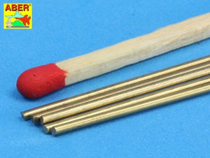 Aber BR10 Pręty mosiężne Ø 1,0mm długość 245mm x 5 szt. / Brass round rods Ø 1,0mm length 245mm x 5 pcs. – Bild 3