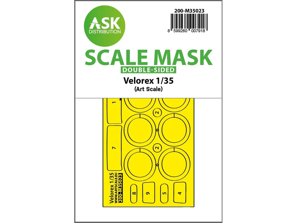 Art Scale Kit M35023 Velorex Double-Sided Express Fit Mask for Art Scale Kit 1/35