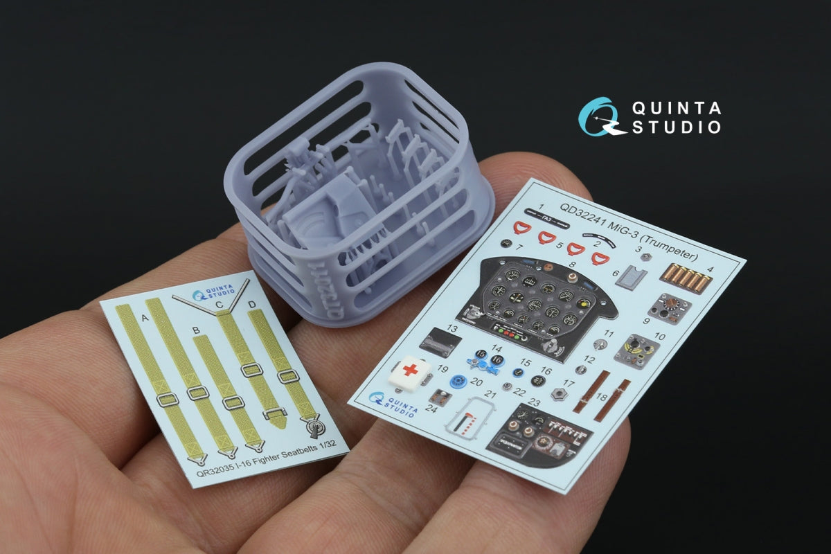 Quinta Studio QD+32241 MiG-3 3D-Printed &amp;amp; coloured Interior on decal paper (Trumpeter) (with 3D-printed resin parts) 1/32 – Bild 2