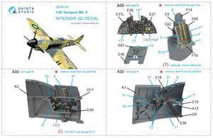 Quinta Studio QD48190 Tempest Mk.II 3D-Printed &amp;amp; coloured Interior on decal paper (Eduard) 1/48 – zdjęcie 12