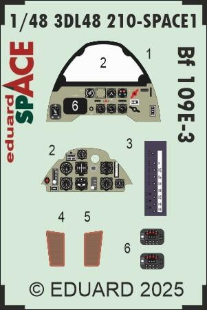 Eduard 3DL48210 Bf 109E-3 SPACE Hobby Boss 1/48 – imagen 3