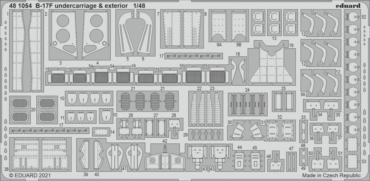 Eduard 481054 B-17F undercarriage &amp; exterior HKM 1/48