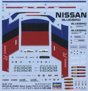 Hasegawa HC35 Nissan Bluebird Berline 4 portes SSS-R (U12) Début (1987) 1/24 – image 8