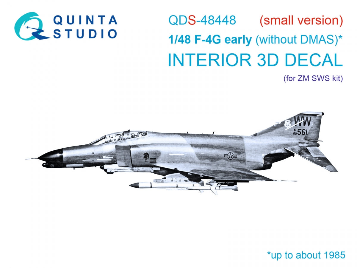 Quinta Studio QDS-48448 F-4G early 3D-Printed & coloured Interior on decal paper (Zoukei Mura SWS) (Small version) 1/48