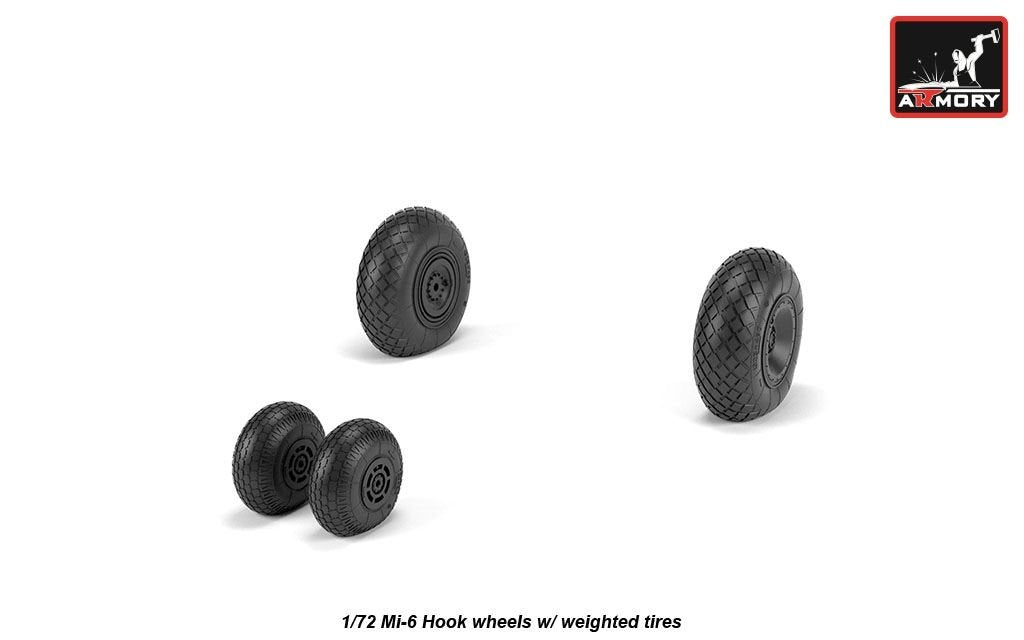 Armory Models AW72058 Mil Mi-6 Hook wheels w/ weighted tires 1/72 – Bild 2