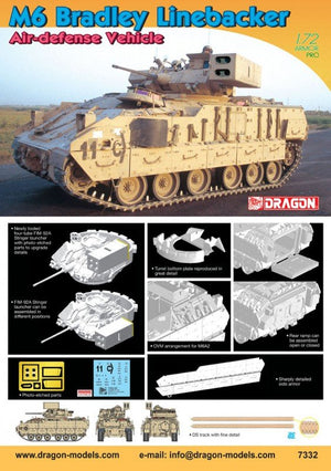 Dragon 7332 M6 Bradley Linebacker Air-Defence Vehicle 1/72 – imagen 10