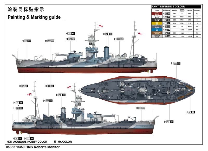Trumpeter 05335 HMS Roberts Monitor – image 4