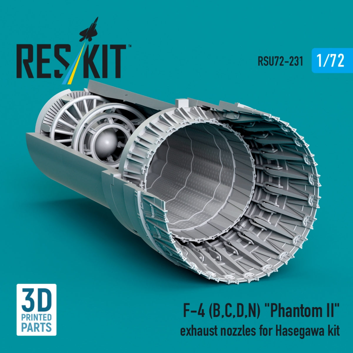 RESKIT RSU72-0231 F-4 (B, C, D, N) « Phantom II » tuyères d&amp;#39;échappement pour maquette Hasegawa (impression 3D) 1/72 – image 2
