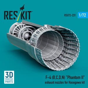 RESKIT RSU72-0231 F-4 (B, C, D, N) « Phantom II » tuyères d&amp;#39;échappement pour maquette Hasegawa (impression 3D) 1/72 – image 2