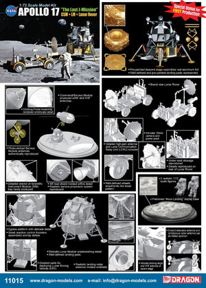 Dragon 11015 Apollo 17 &amp;quot;The Last J-Mission&amp;quot; CSM + LM + Lunar Rover 1/72 – Bild 2