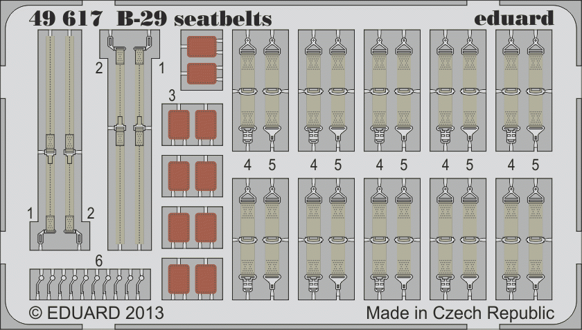 Ceintures de sécurité Eduard 49617 B-29 1/48 (Revell)