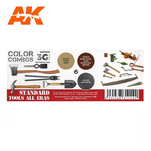 AK Interactive AK11670 3G STANDARD TOOLS ALL ERAS 3x17 ml – immagine 2