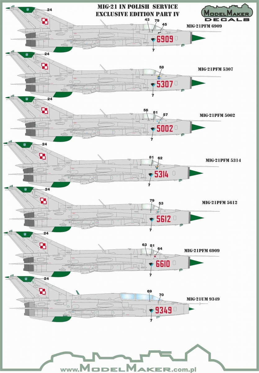 ModelMaker Decals D48153 MiG-21 in Polish service exclusive edition part IV 1/48 – Bild 2