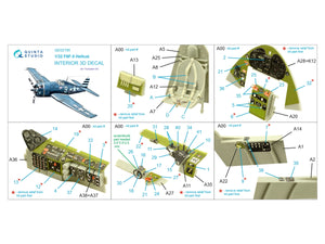 Intérieur imprimé en 3D et coloré sur papier décalcomanie Quinta Studio QD32195 F6F-5 Hellcat (Trumpeter) 1/32 – image 2