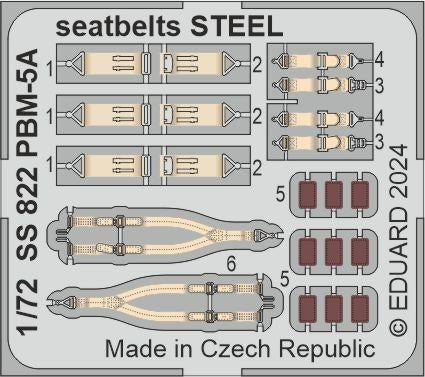 Ceintures de sécurité Eduard SS822 PBM-5A STEEL ACADEMY 1/72