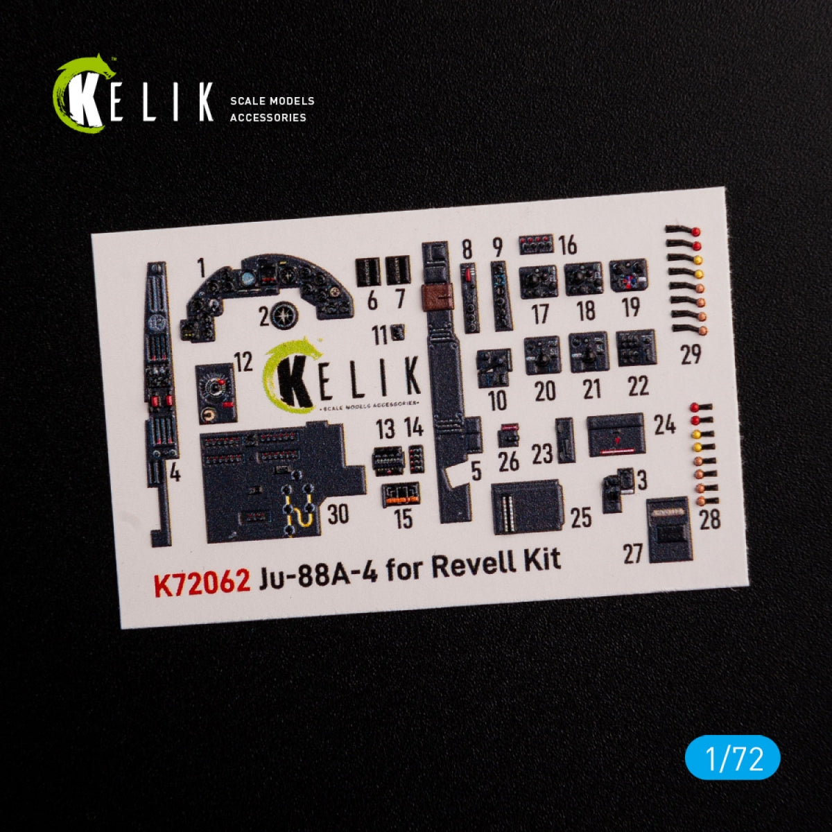 KELIK K72062 Junkers JU 88 A-4 interior 3D decals for Revell kit 1/72 – zdjęcie 3