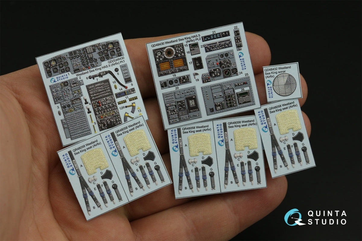 Quinta Studio QD48430 Westland Sea King HAS.5 3D-Printed &amp;amp; coloured Interior on decal paper (Airfix) 1/48 – Bild 4