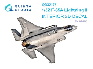 Quinta Studio QD32173 F-35A 3D-Printed &amp;amp; coloured Interior on decal paper (Italeri) 1/32