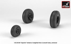 Armory Models AW32311 AH-64 Apache wheels w/ weighted tires, smooth hubs 1/32 – Bild 2
