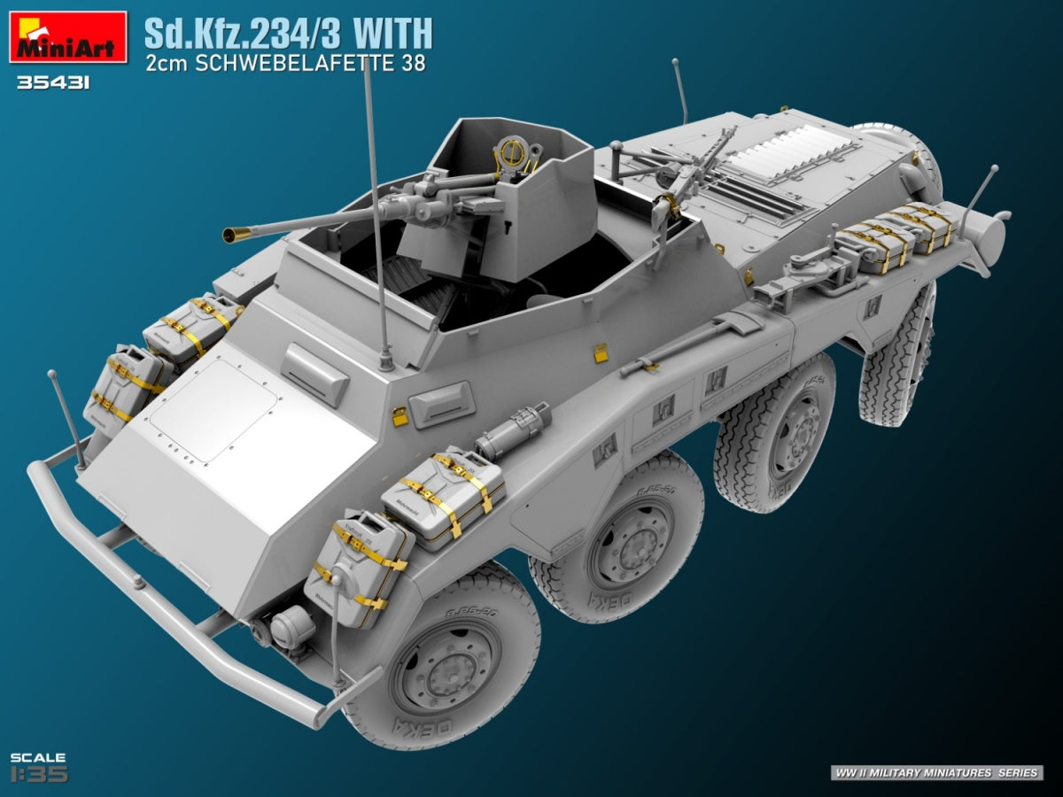 MiniArt 35431 Sd.Kfz.234/3 With 2cm Schwebelafette 38 1/35 – immagine 5