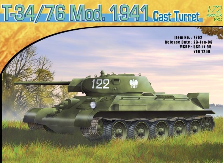 Dragon 7262 T-34/76 Mod.1941 Cast Turret 1/72