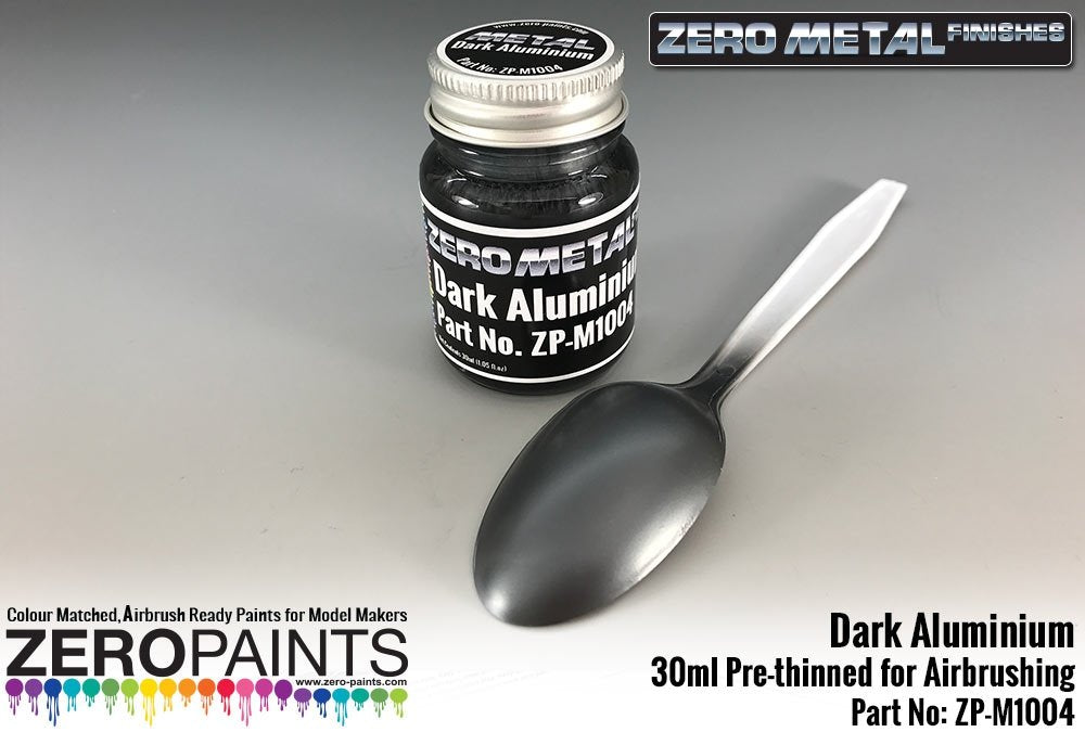 Zero Paints ZP-M1004 Dark Aluminium Paint Zero Metal Finishes 30ml