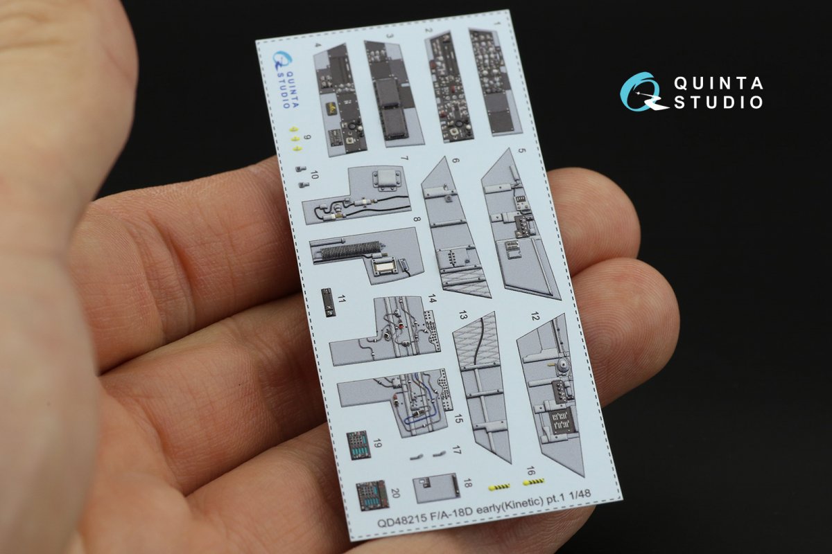 Quinta Studio QD48215 F/A-18D Early 3D-Printed &amp;amp; coloured Interior on decal paper (Kinetic) 1/48 – zdjęcie 9