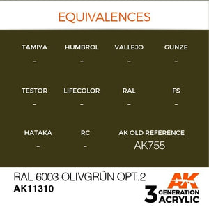 AK Interactive AK11310 RAL 6003 OLIVGRÜN OPT.2 17ml – zdjęcie 3