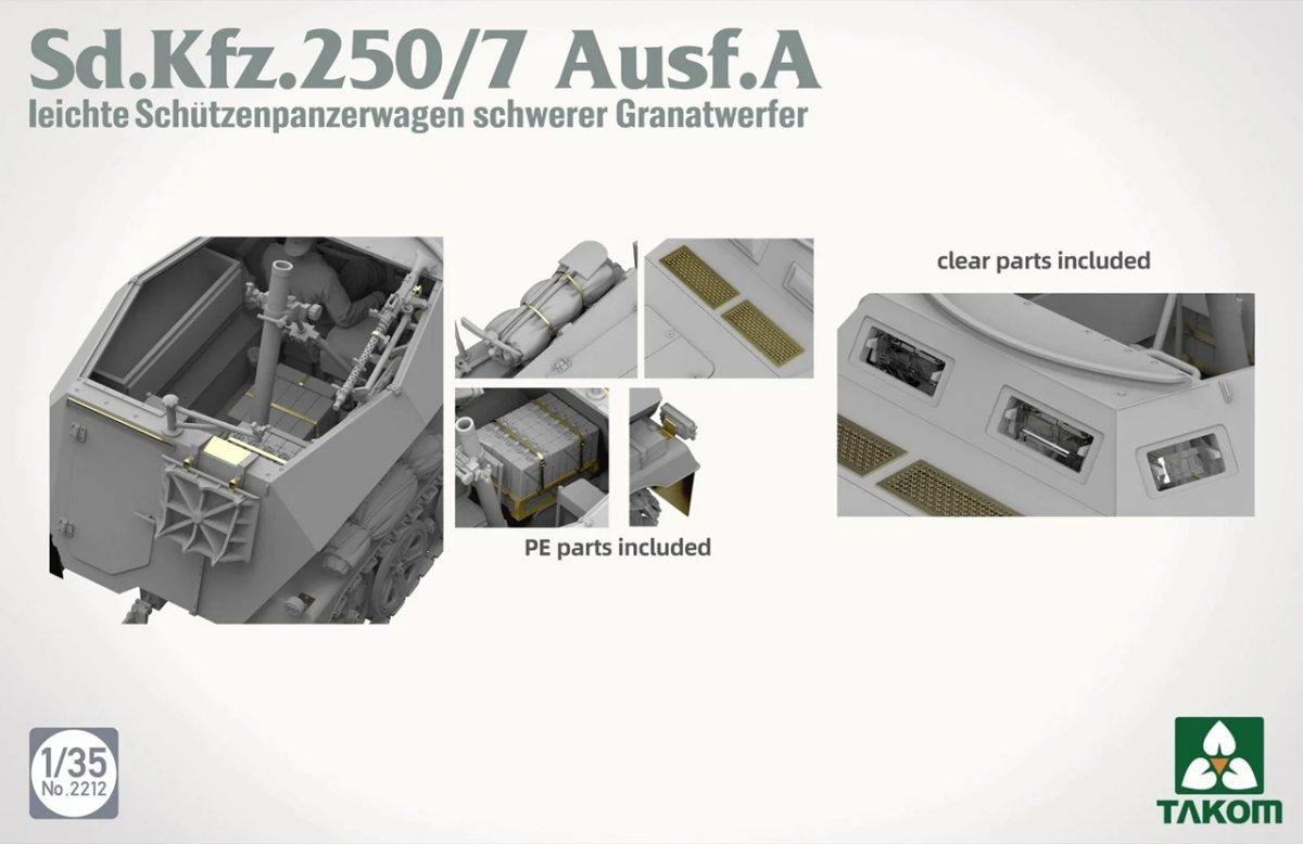 Takom 2212 Sd.Kfz.250/7 Ausf. A Leichter Schutzpanzerwagen Schwerer Granatwerfer 1/35