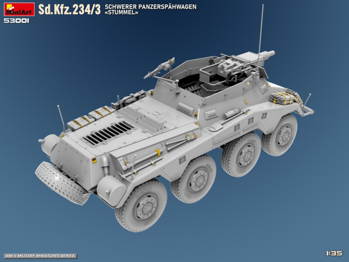 MiniArt 53001 Sd.Kfz.234/3 SCHWERER PANZERSPAHWAGEN STUMMEL 1/35 – Bild 11