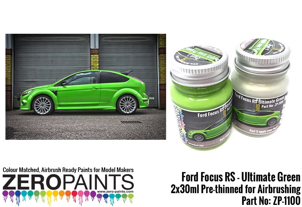 Zero Paints ZP-1100 Ford Focus RS Ultimate Green Paint 2x30ml – imagen 3