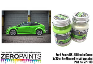Zero Paints ZP-1100 Ford Focus RS Ultimate Green Paint 2x30ml – imagen 3