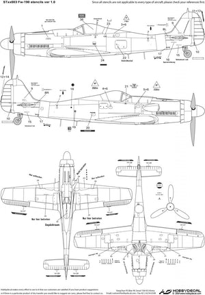HobbyDecal ST48003V1 Fw-190 Stencils ver 1 1/48 – immagine 2